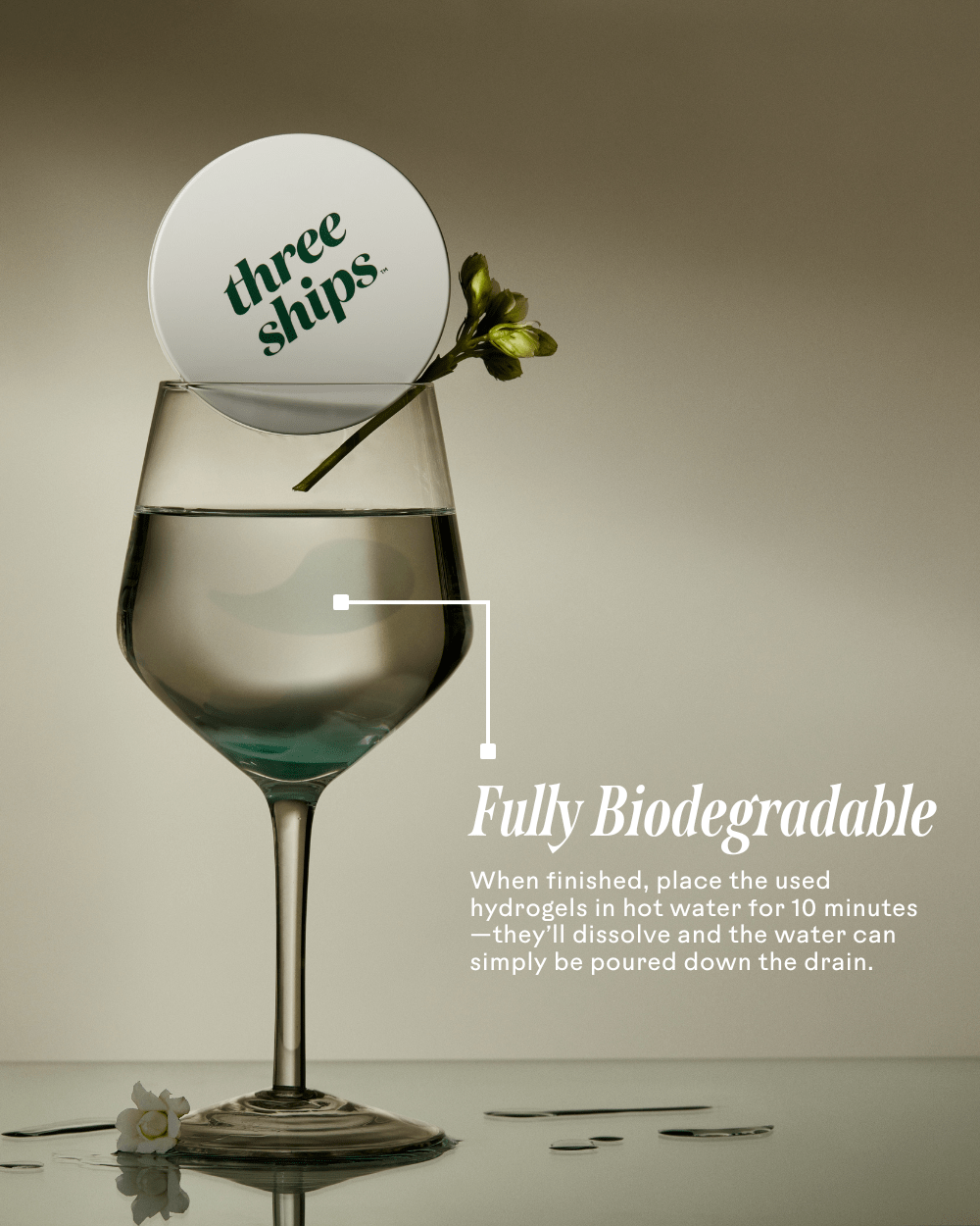 Three Ships Essentiels Off Duty Sea Algae + Bio-Peptide Smoothing Biodegradable Eye Masks