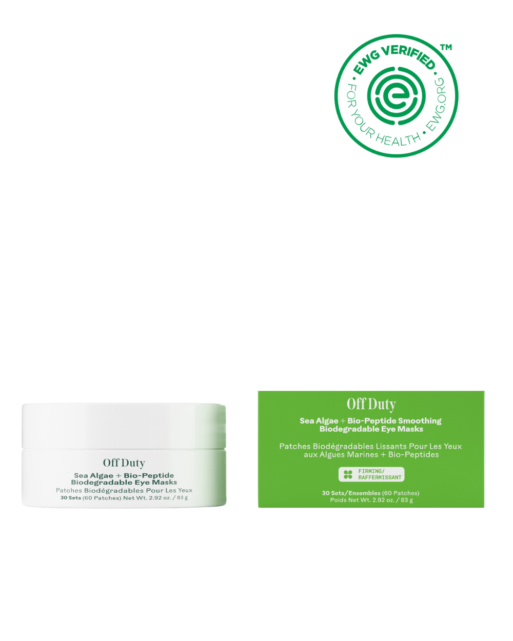 Three Ships Essentiels Off Duty Sea Algae + Bio-Peptide Smoothing Biodegradable Eye Masks