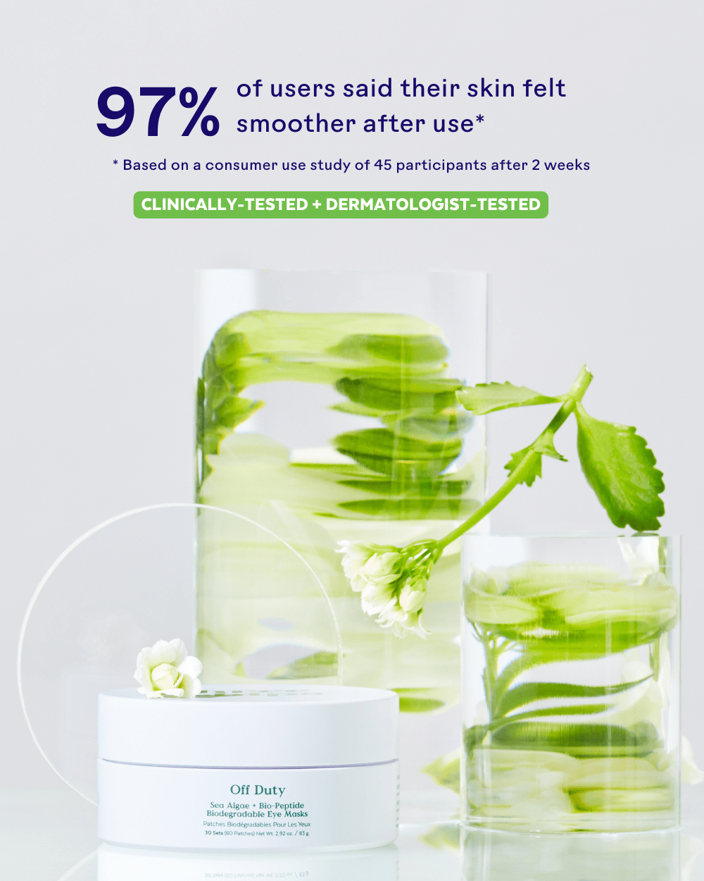 Three Ships Essentiels Off Duty Sea Algae + Bio-Peptide Smoothing Biodegradable Eye Masks